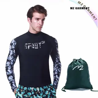 EU Size Male Loose Fit Rash Guard, 18% Spandex, Nylon, White